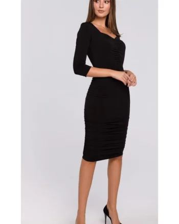 Rochie cu pliuri2, Negru