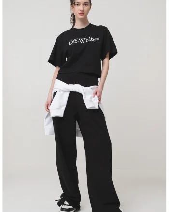Tricou din bumbac cu imprimeu logo, Negru