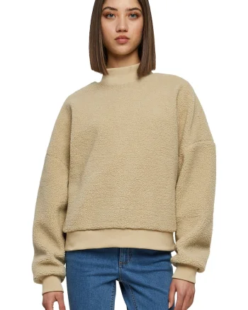 Bluza de trening cu maneci cazute, Maro nisip