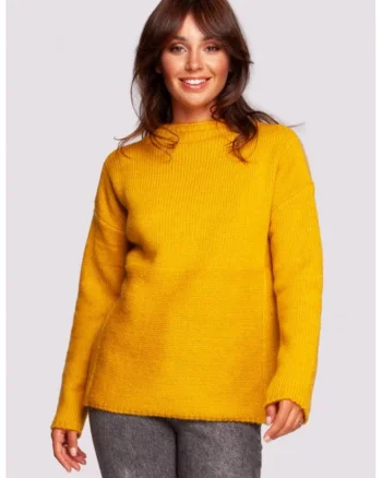 Pulover cu maneci cazute,  Galben mustar