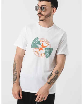 Tricou cu imprimeu logo Distorted, Alb optic