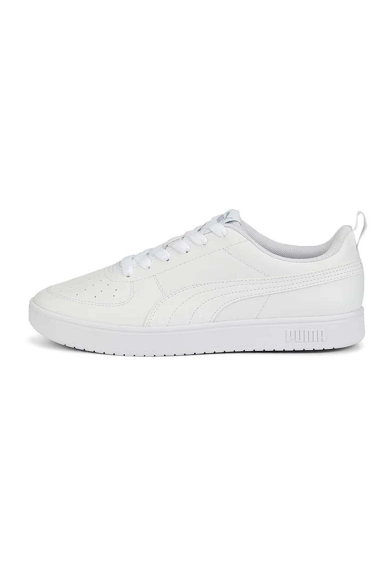 Pantofi sport unisex low-top de piele ecologica Rickie, Alb murdar