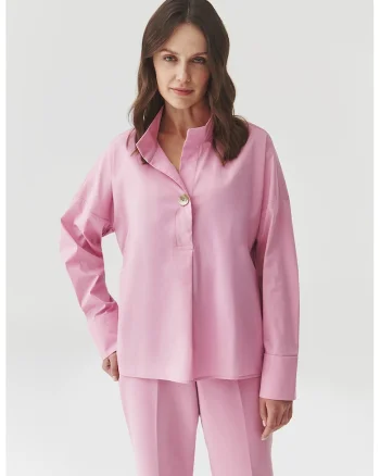 Bluza din amestec de bumbac Lotari, Roz pastel