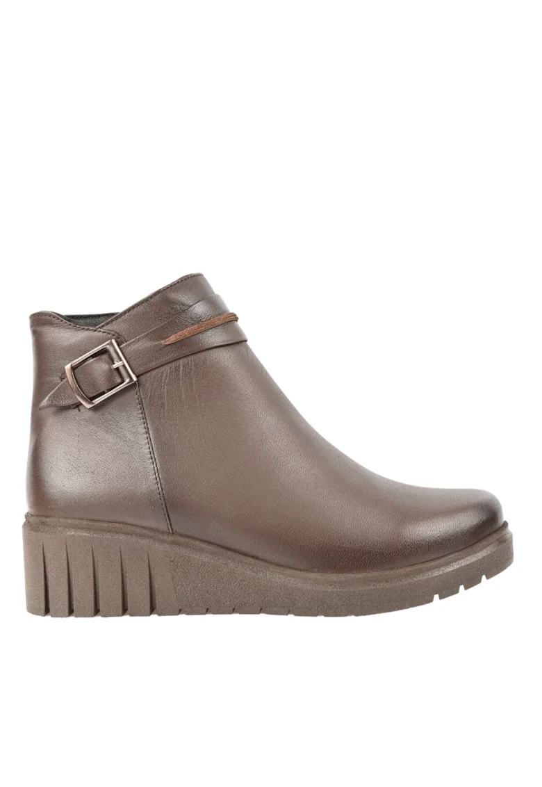 Ghete casual, dama,  D70-19016 maro, piele naturala, Maro