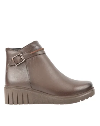Ghete casual, dama,  D70-19016 maro, piele naturala, Maro