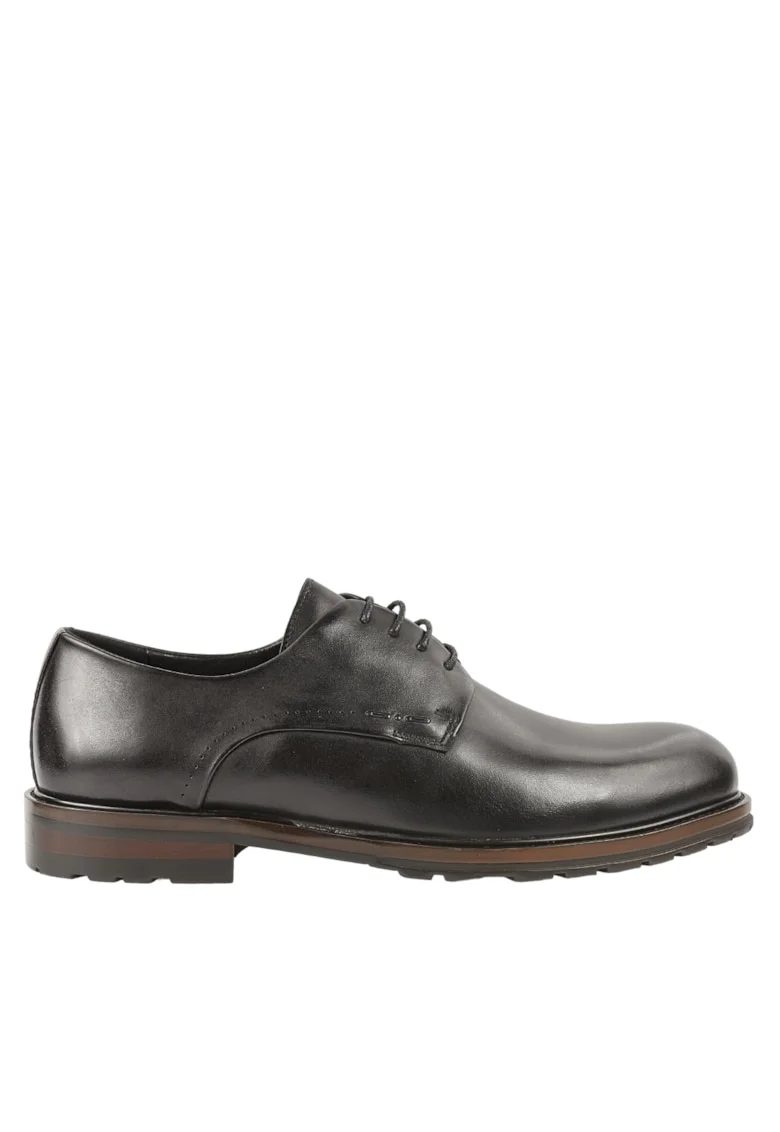 Pantofi eleganti, barbati,  KD2-206161A negru, piele naturala, Negru