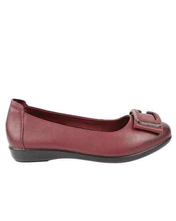 Pantofi casual, dama,  230530 bordo, piele naturala, Visiniu