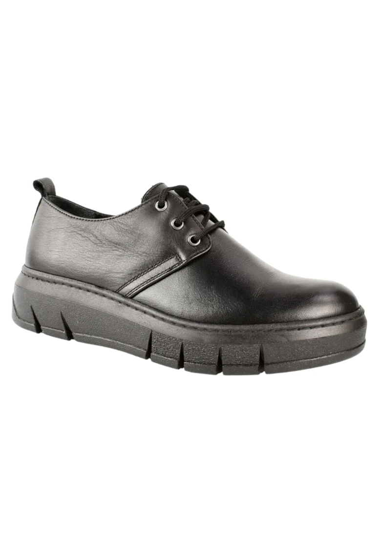 Pantofi casual, dama,  745-18 negru, piele naturala, Negru