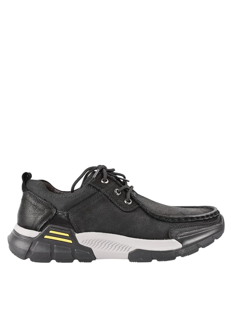 Pantofi sport, barbati,  23566 negru, piele naturala, Negru