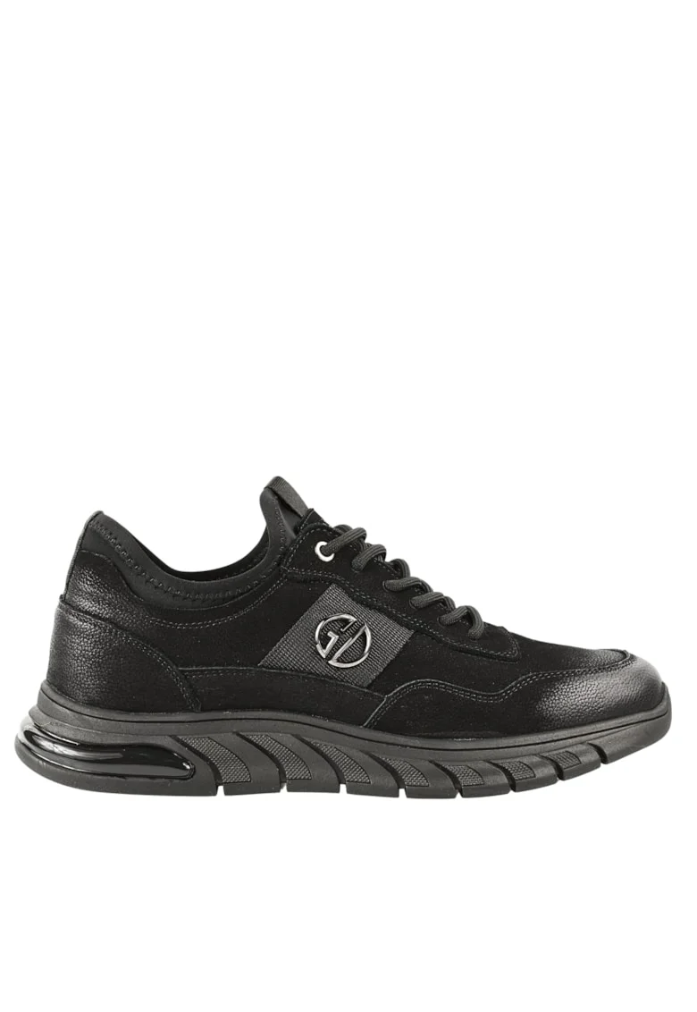 Pantofi sport, barbati,  5205B negru, piele intoarsa, Negru