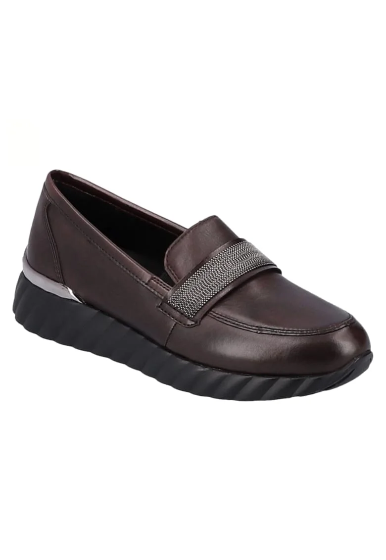 Pantofi casual, dama,  SOFT, D5910-35 bordo, piele naturala, Visiniu