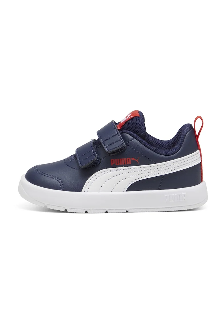 Pantofi sport Courtflex din piele ecologica cu velcro, Rosu/Albastru inchis/Alb optic