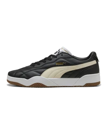 Pantofi sport low-cut de piele cu logo, Negru/Bej deschis