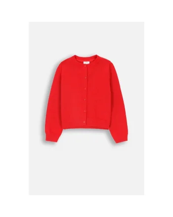 Cardigan tricotat fin, Rosu