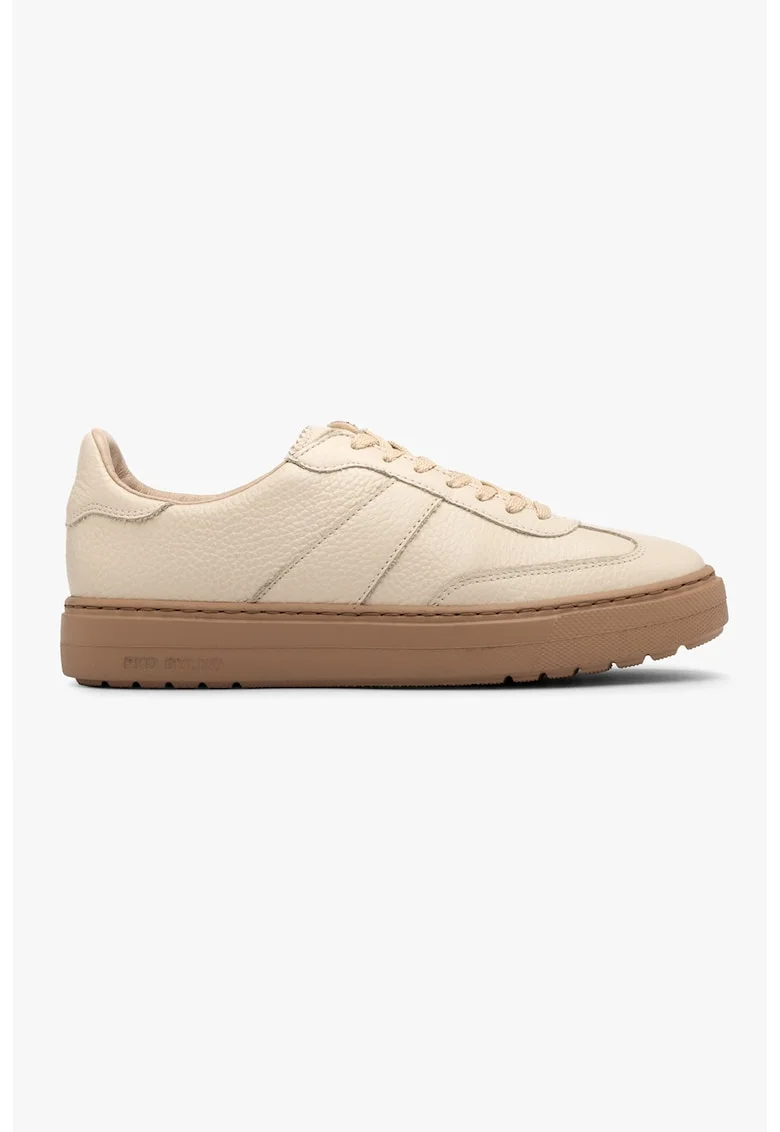 Pantofi sport de piele intoarsa cu garnituri de piele Nora, Crem