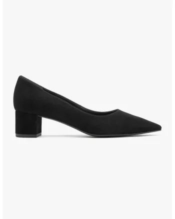 Pantofi de piele cu toc masiv, Negru