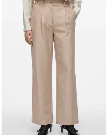 Pantaloni eleganti cu buzunare laterale, Maro nisip