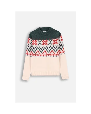 Pulover tricotat cu imprimeu Fair Isle, Multicolor