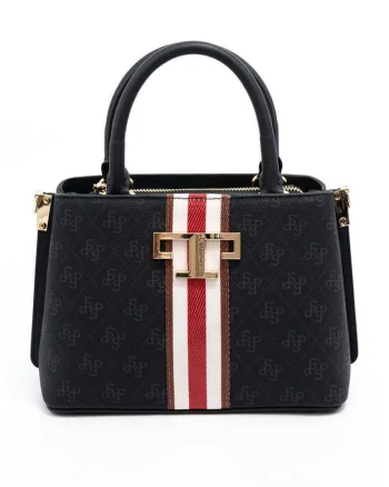 Geanta tote cu model, Rosu/Alb/Bleumarin
