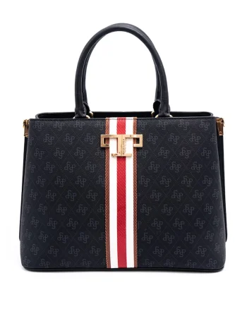Geanta tote cu model, Rosu/Alb/Bleumarin