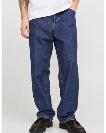 Blugi baggy cu talie joasa, Bleumarin
