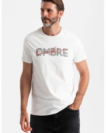 Tricou de bumbac cu decolteu la baza gatului, Alb/Bleumarin