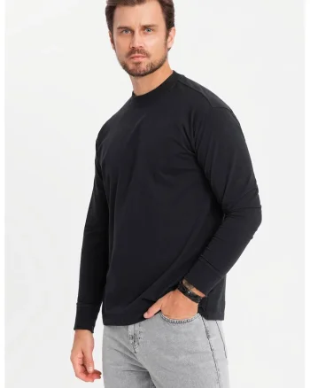 Bluza lejera cu decolteu la baza gatului, Negru