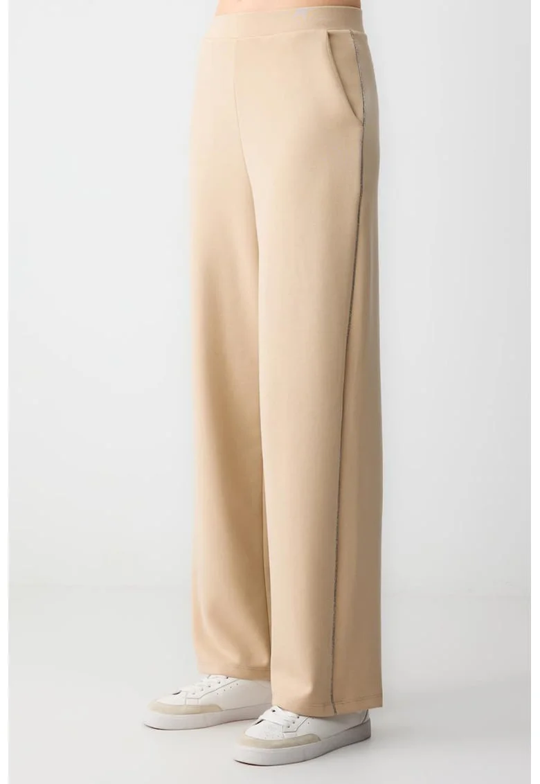 Pantaloni de trening relaxed fit cu buzunare, Bej