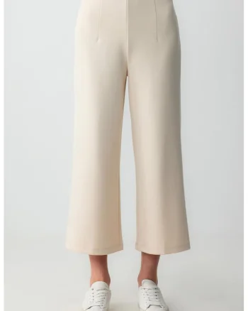 Pantaloni relaxed fit capri, Bej deschis