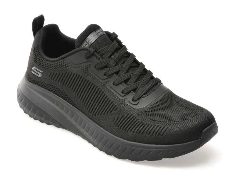Pantofi sport SKECHERS negri, BOBS SQUAD CHAOS, din material textil