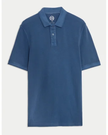 Tricou polo din bumbac, Albastru inchis