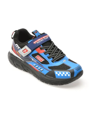 Pantofi sport SKECHERS albastri, SKECH TRACKS, din material textil