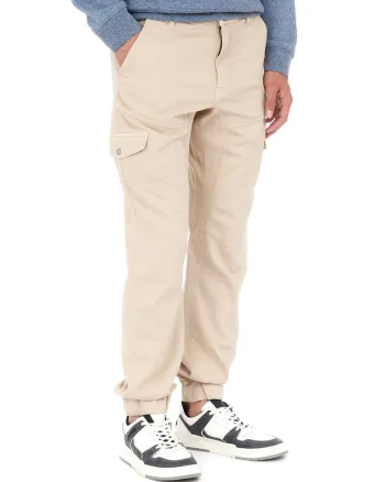 Pantaloni cargo din amestec de bumbac, Maro nisip