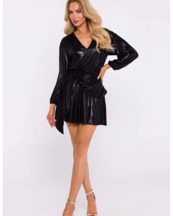 Rochie mini cu legatura pe lateral, Negru