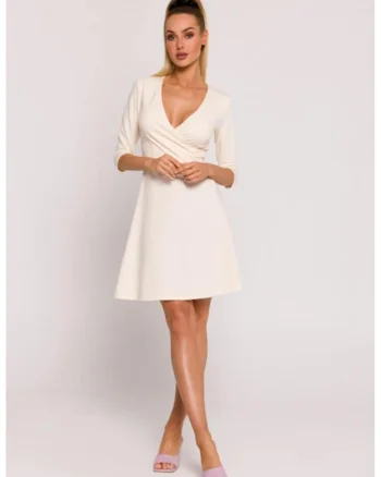 Rochie cu partea de sus petrecuta, Crem
