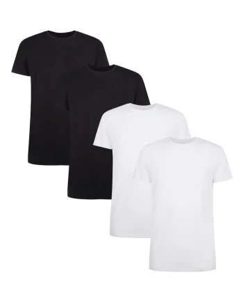 Set de tricouri Ruben - 4 piese, Alb/Negru