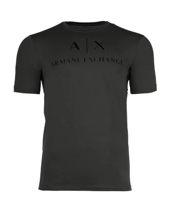 Tricou cu logo pe piept, Gri antracit