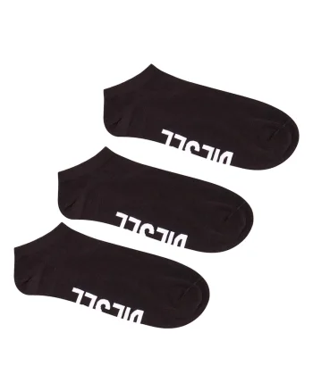 Set de sosete scurte unisex cu logo - 3 perechi, Negru