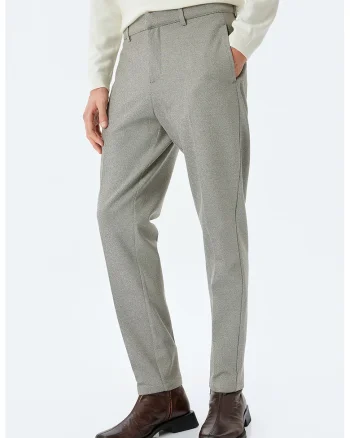 Pantaloni cu talie medie, Gri deschis
