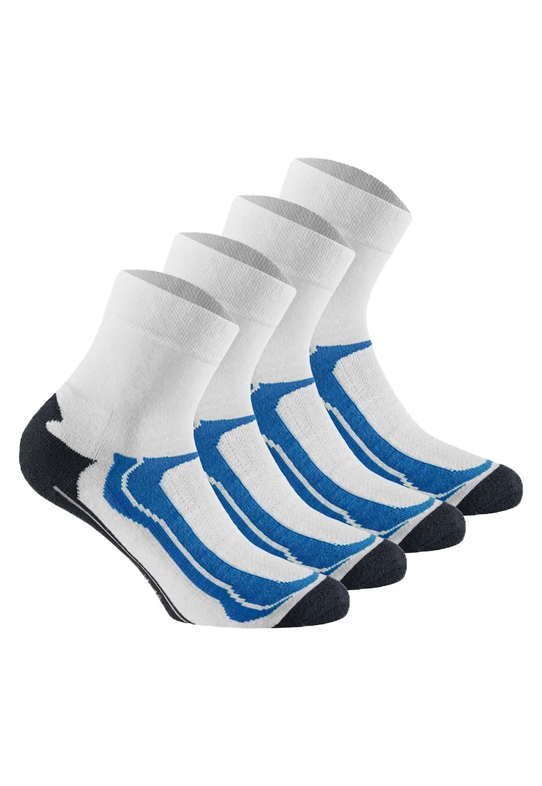 Set de sosete scurte unisex din amestec de bumbac pentru trekking - 4 perechi, Alb
