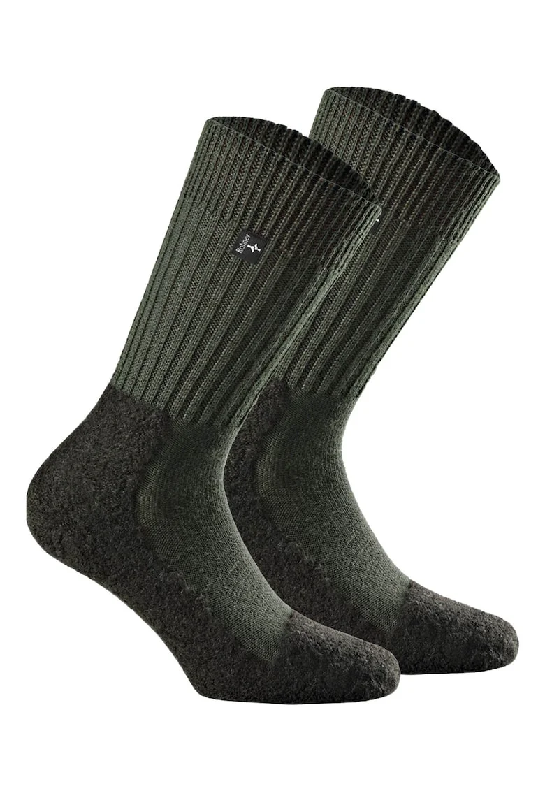 Set de sosete lungi unisex din amestec de lana pentru trekking - 2 perechi, Verde