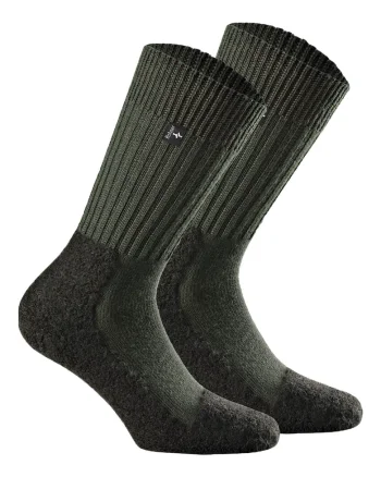 Set de sosete lungi unisex din amestec de lana pentru trekking - 2 perechi, Verde