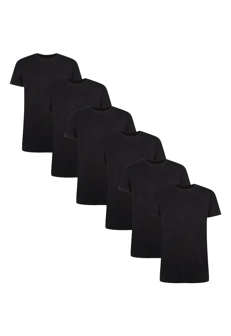 Set de tricouri slim fit - 6 perechi, Negru