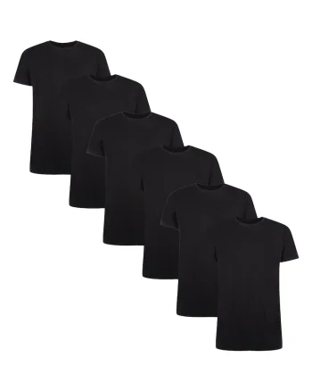 Set de tricouri slim fit - 6 perechi, Negru