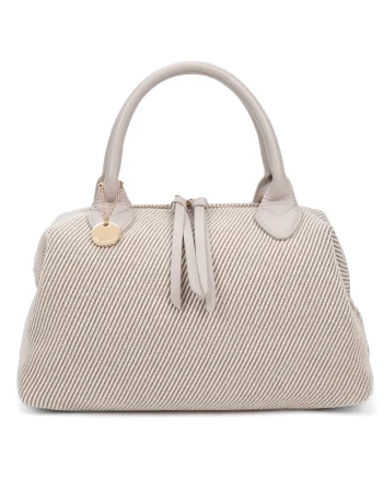 Geanta tote cu aspect tesut, Bej