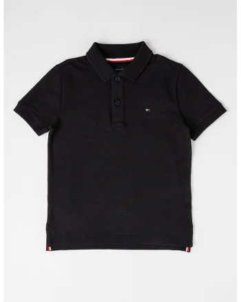 Tricou polo din bumbac pique, Negru