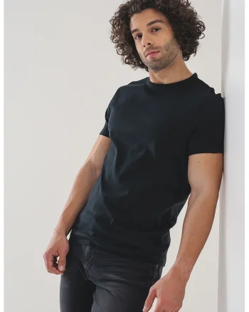 Tricou uni de bumbac, Negru