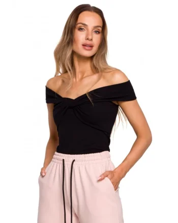 Top dama, Bumbac/Elastan, Negru