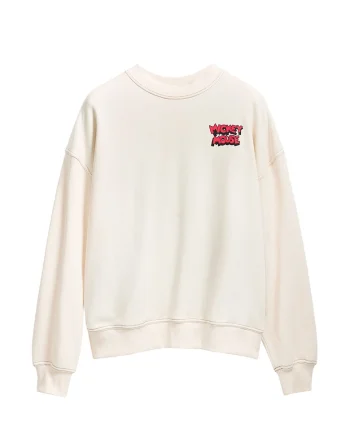 Bluza de trening cu imprimeu cu Mickey Mouse, Albastru prafuit/Roz pastel/Crem