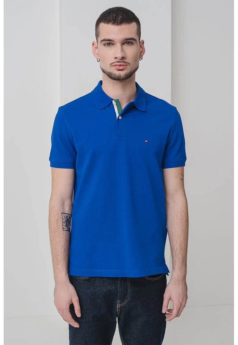Tricou polo din amestec de bumbac organic, Albastru royal